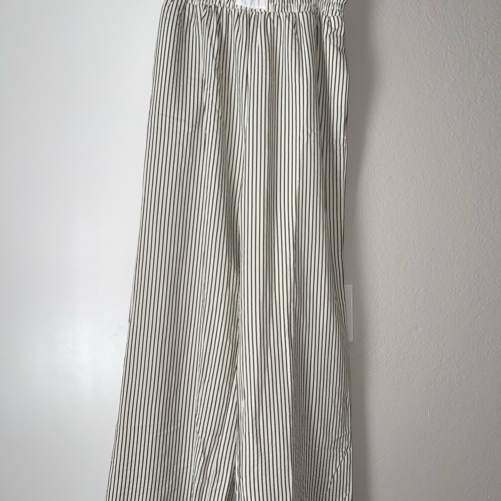 Striped Green and White Women's Boxer Pants